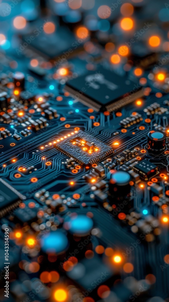 Obraz premium Close Up of Computer Circuit Board