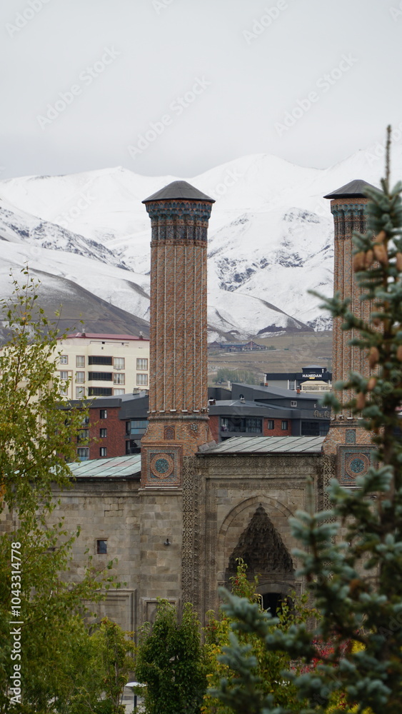 Obraz premium Türkiye'den Erzurum şehrinin manzaraları