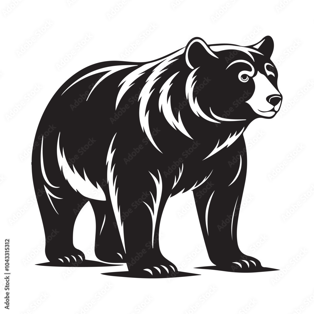 Fototapeta premium Black Bear Silhouette