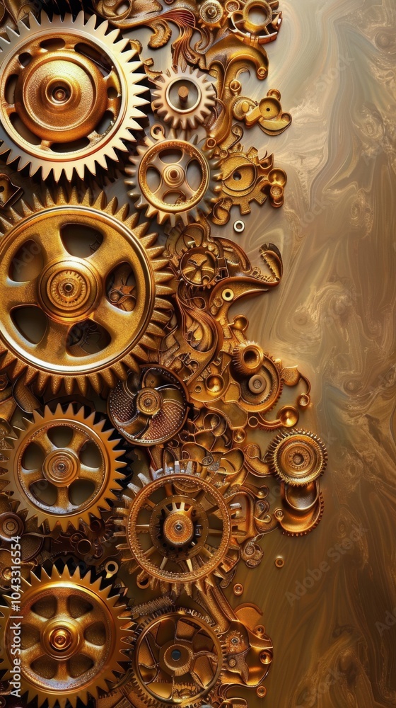 Close-Up of Gold Gears Close-Up of Gold Gears
