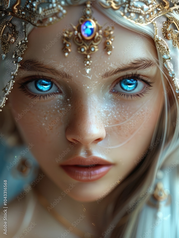 The goddess, an enlightened being from the higher light dimensions, a kind girl with a very beautiful face and a kind compassionate look, Her crown is inlaid with precious stones. The goddess, an enlightened being from the higher light dimensions, a kind girl with a very beautiful face and a kind compassionate look, Her crown is inlaid with precious stones.