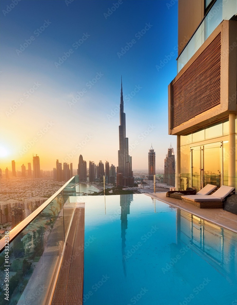 Naklejka premium luxury architecture in Dubai, penthouse apartment - luxury concept