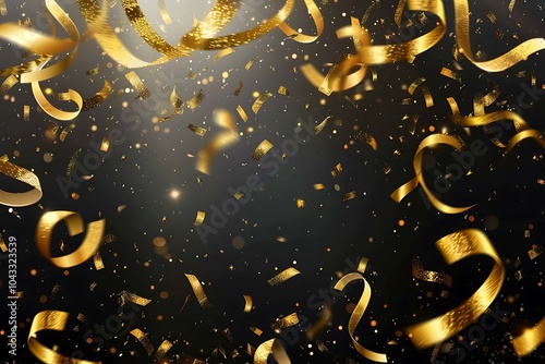 Golden Confetti and Ribbons for Celebrations