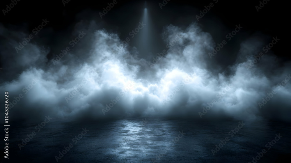Abstract Background - Foggy Night with a Spotlight Abstract Background - Foggy Night with a Spotlight