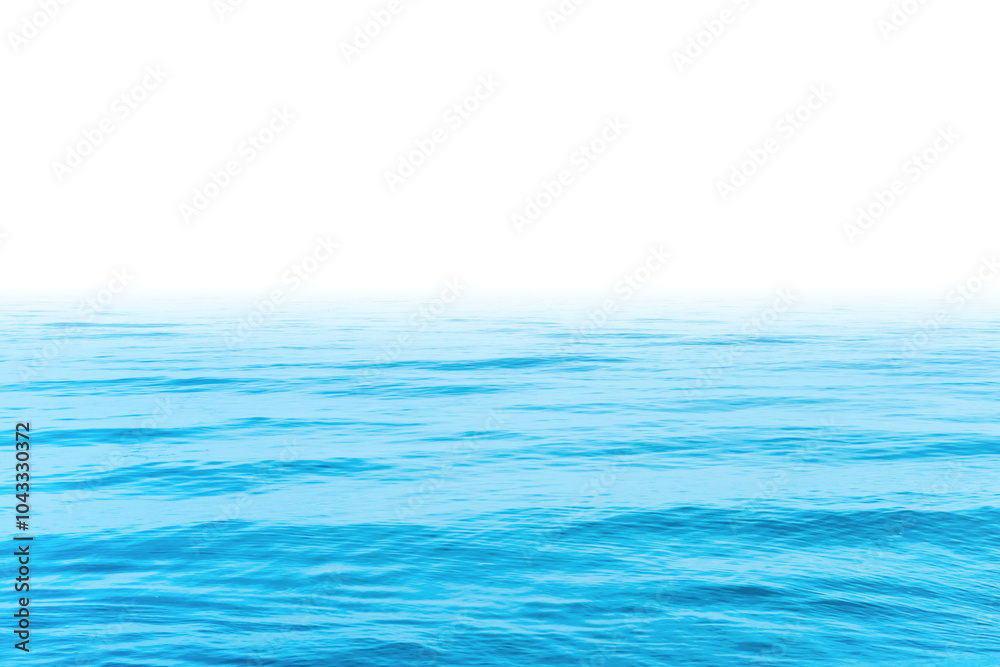 Blue sea water with waves in PNG isolated on transparent background