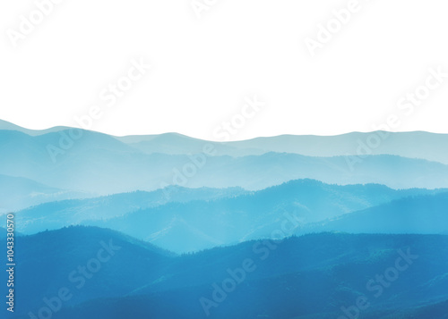 Obraz na płótnie Blue mountains blue hills landscape for nature background in PNG isolated on transparent background w salonie