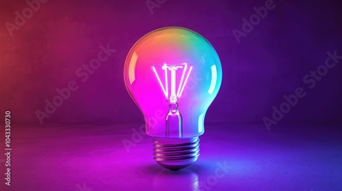a colorful glowing idea bulb lamp