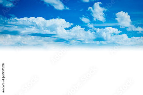 Fototapeta Naklejka Na Ścianę i Meble -  Blue sky and clouds background in PNG isolated on transparent background