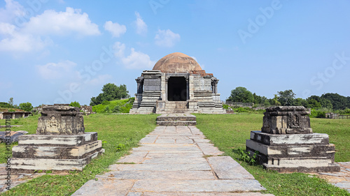 Front view of Kumbheshwara Mahadev Temple, a late 11th-century Paramara Dynasty Temple, Arthuna Group of Temples, Banswara, Rajasthan, India. photo