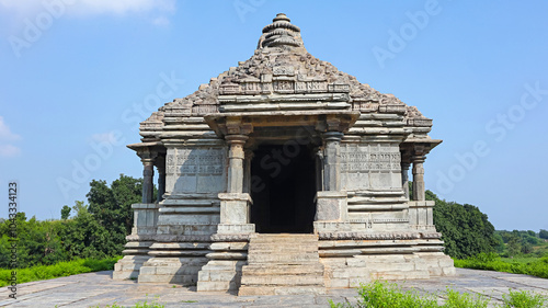 Front view of the Shiva Temple, a late 11th-century Paramara Dynasty monument, Arthuna Group of Temples, Banswara, Rajasthan, India. photo