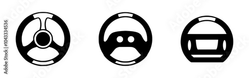 Steering wheel doodle icon