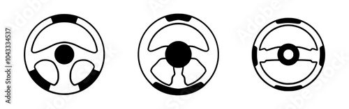 Steering wheel doodle icon
