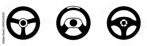 Steering wheel doodle icon