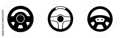 Steering wheel doodle icon