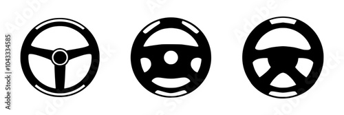 Steering wheel doodle icon