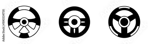 Steering wheel doodle icon