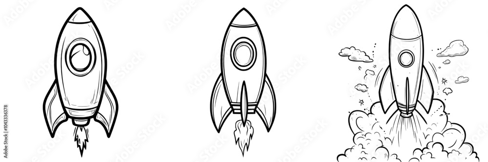 Simple rocket icon. Rocket launched icon. Simple rocket icon. Rocket launched icon.