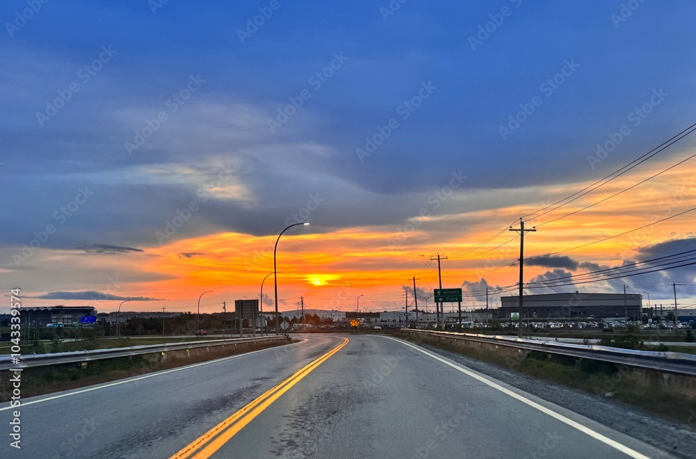 highway at sunrise highway at sunrise