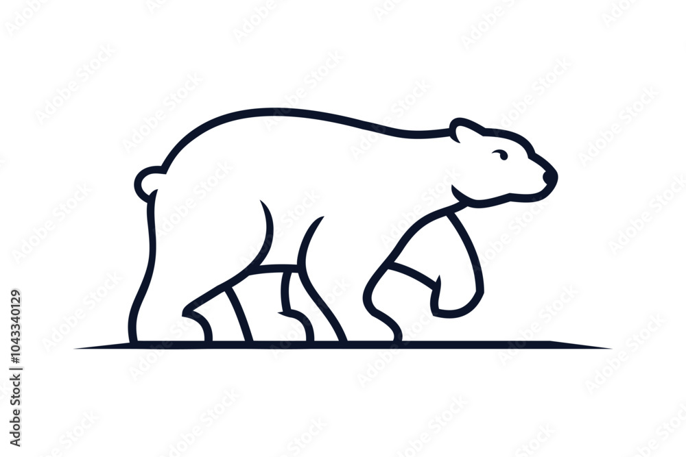 bear line art silhouette vector illustration bear line art silhouette vector illustration