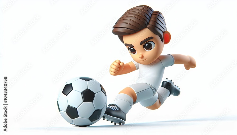 Cartoon Soccer Player Kicking Ball. Cartoon Soccer Player Kicking Ball.
