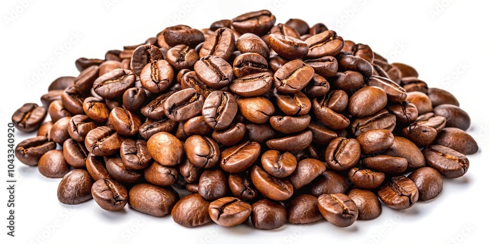 Fototapeta premium Roasted coffee beans isolated on white background