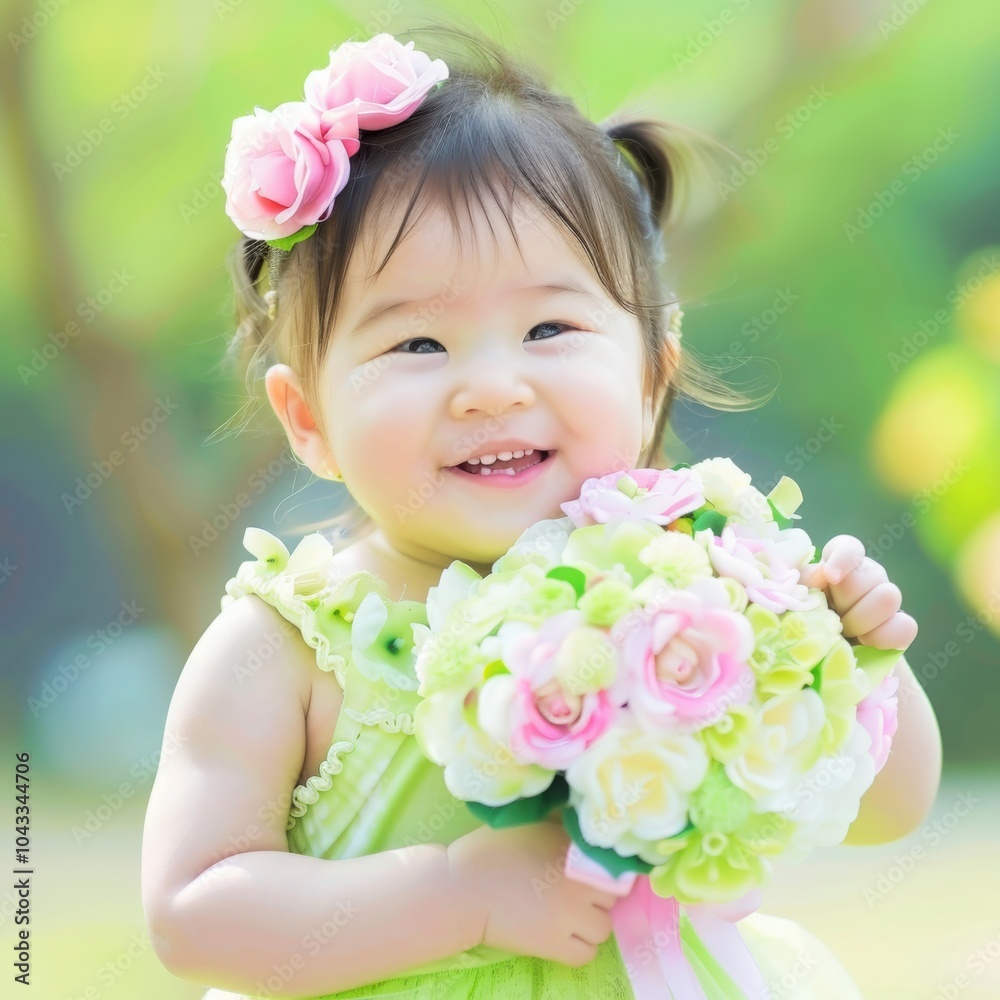 little girl with flower little girl with flower