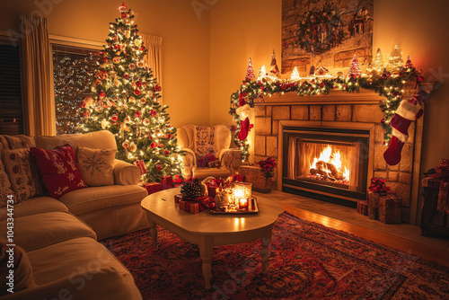 Inviting Festive Living Room Design Holiday Decorations and Cozy Vibes
