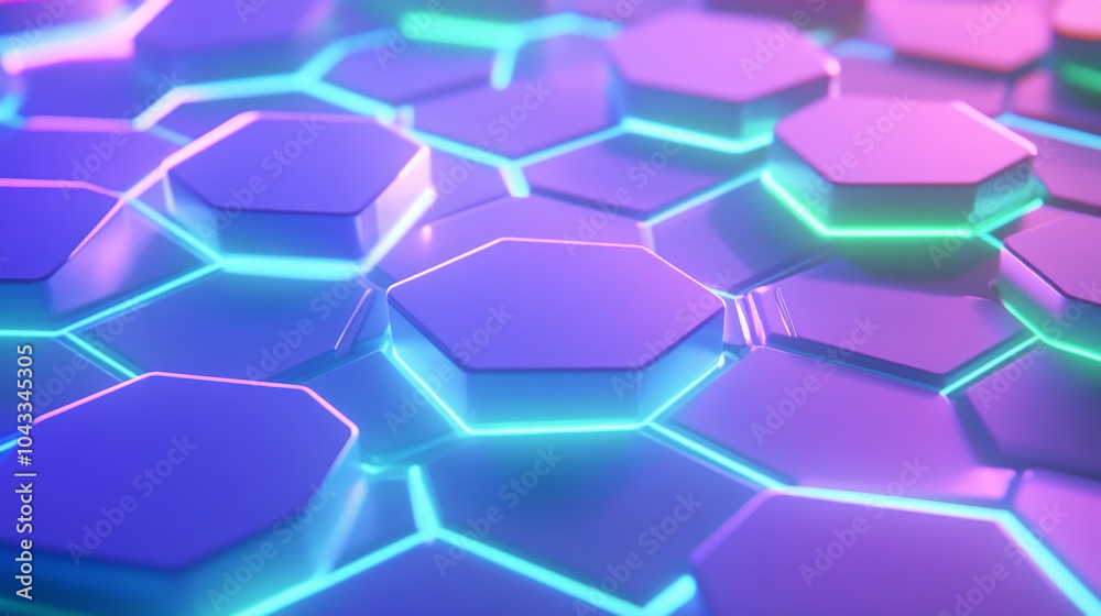 A modern, futuristic design featuring a white hexagon pattern against a blue and green neon background. This geometric banner is perfect for covers or posters, showcasing a tech-inspired aesthetic. A modern, futuristic design featuring a white hexagon pattern against a blue and green neon background. This geometric banner is perfect for covers or posters, showcasing a tech-inspired aesthetic.