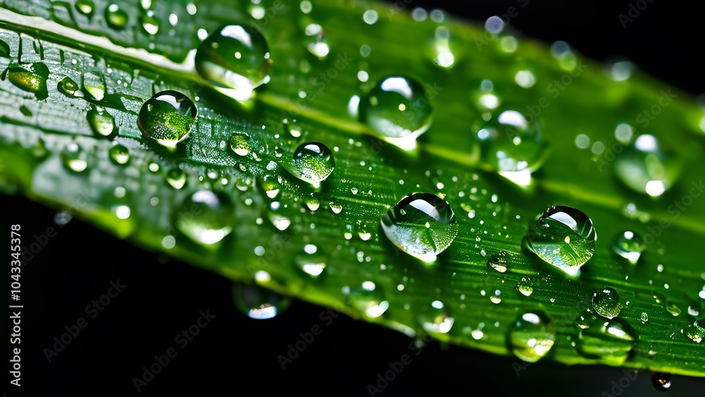 Macro Shot of Shimmering Water Droplets Resting on a Textured Green Leaf, Reflecting Nature's Pure Elegance (80) Macro Shot of Shimmering Water Droplets Resting on a Textured Green Leaf, Reflecting Nature's Pure Elegance (80)