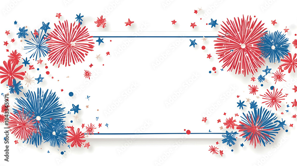 white rectangular label with a vibrant red and blue color scheme, featuring a cartoon-style border with stars and sparkles for a three-dimensional effect white rectangular label with a vibrant red and blue color scheme, featuring a cartoon-style border with stars and sparkles for a three-dimensional effect