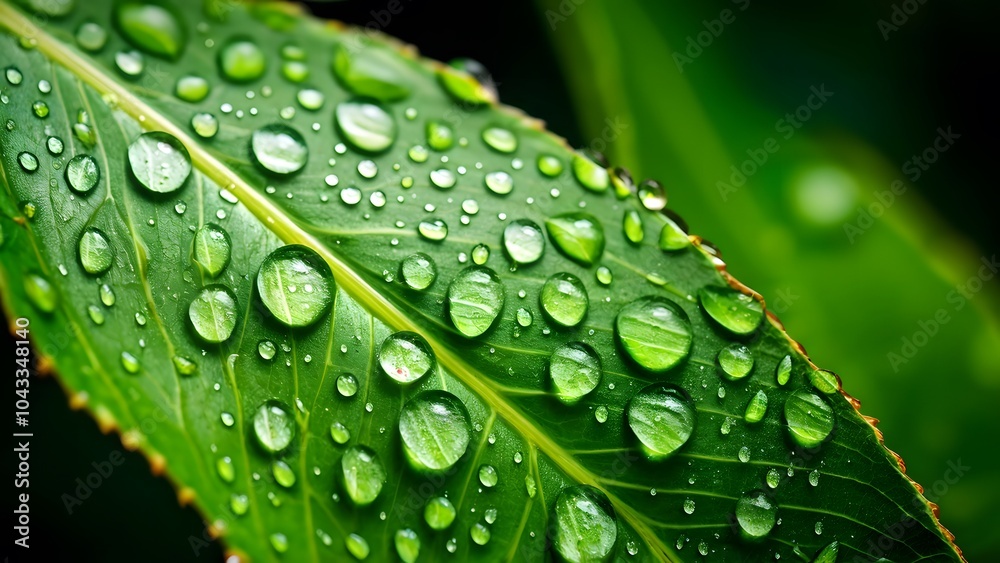 Crystal Clear Raindrops on a Lush Green Leaf Highlighting the Delicate Balance and Harmony of Nature (9) Crystal Clear Raindrops on a Lush Green Leaf Highlighting the Delicate Balance and Harmony of Nature (9)