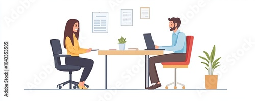 HR manager interviewing female candidate applicant who recruit job in the office, Generative AI