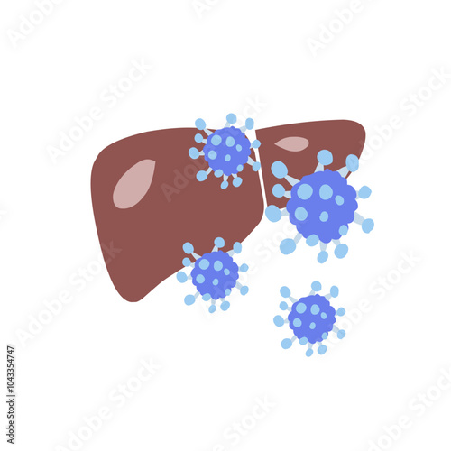 liver with hepatitis virus illustration