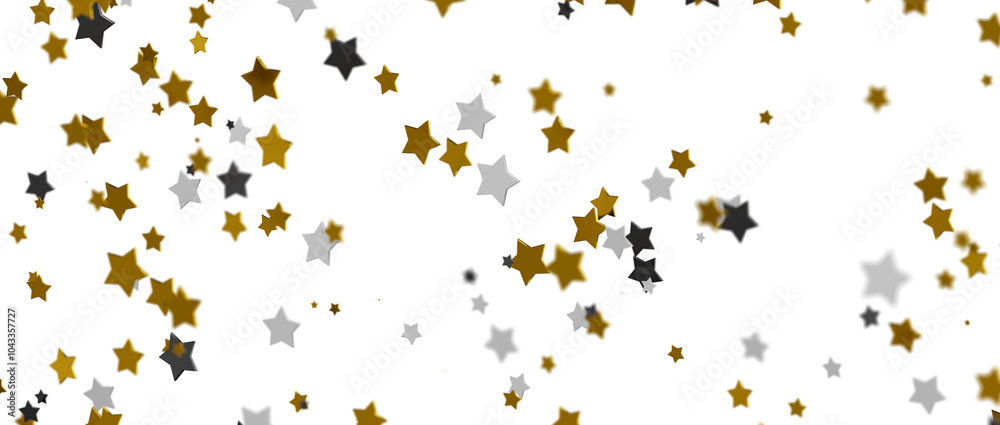 Obraz premium XMAS stars. Confetti celebration, Falling golden abstract decoration for party, birthday celebrate,