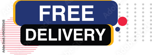 Free delivery or free shipping labels. Banner template Stamp, Imprint, Seal Free service Promotion 