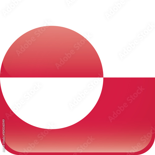 Free Download Cube shaped national flag of the European country of GREENLAND - GFXLoad