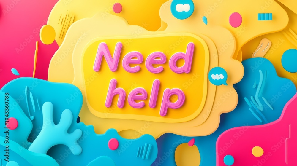 Need Help Now: Colorful 3D Abstract Background Need Help Now: Colorful 3D Abstract Background