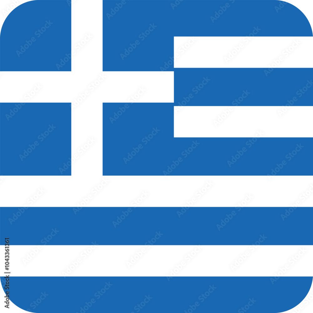 Button shaped national flag of the European country of GREECE Button shaped national flag of the European country of GREECE