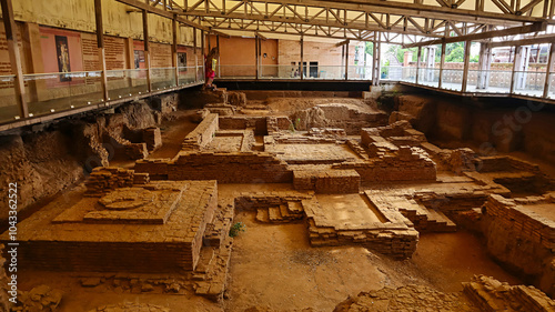 View of the ancient Buddhist monastery, dating back to 2nd - 7th century A.D., Vadnagar, Mehsana, Gujarat, India. photo
