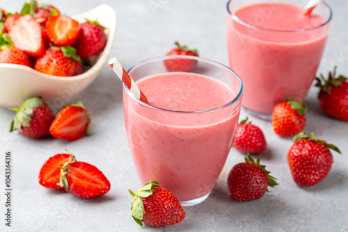 Strawberry smoothie or milk...