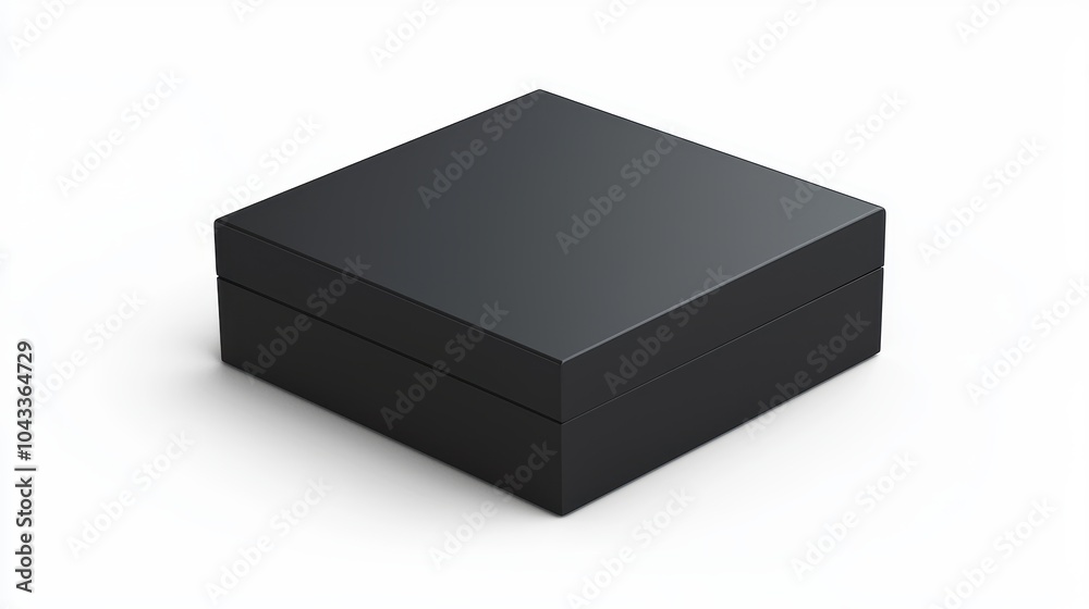 A black box with a white background