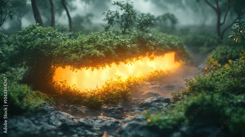 Ethereal glow nature's hidden luminescence amidst the verdant landscape Ethereal glow nature's hidden luminescence amidst the verdant landscape