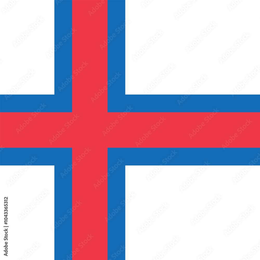 Square shaped national flag of the European country of FAROE ISLANDS Square shaped national flag of the European country of FAROE ISLANDS
