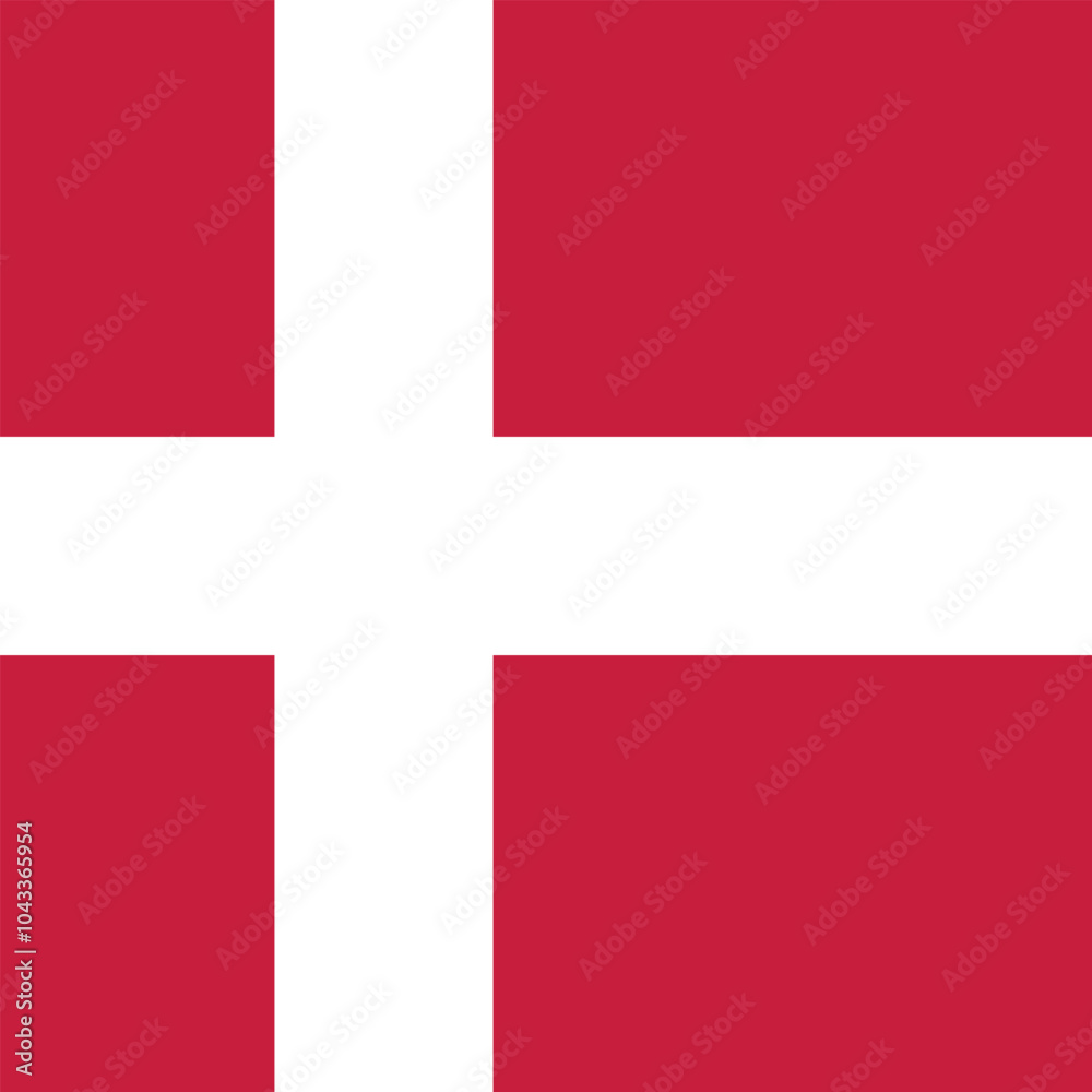 Obraz premium Square shaped national flag of the European country of DENMARK