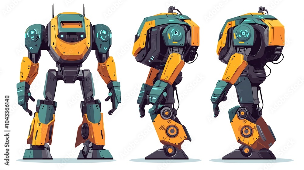 Futuristic Robot Vector Illustration Design Futuristic Robot Vector Illustration Design