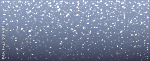 Realistic falling snow or snowflakes.