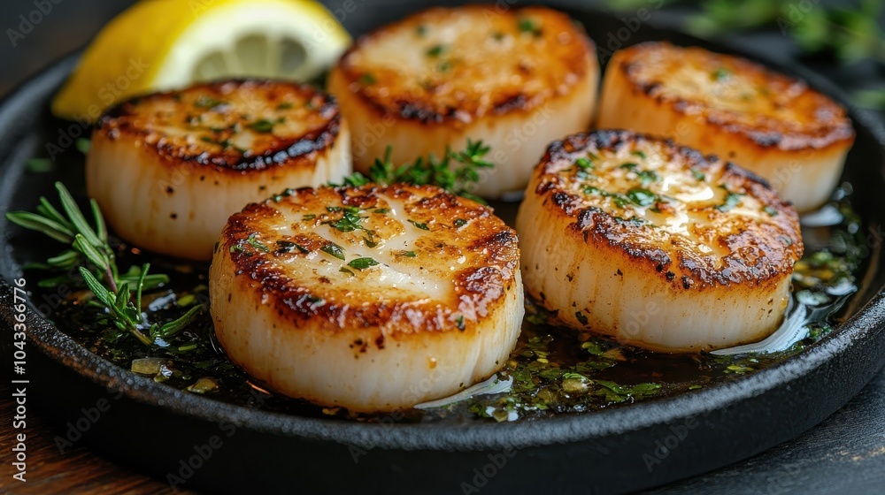 Savory pan-seared scallops with lemon and herbs a culinary delight Savory pan-seared scallops with lemon and herbs a culinary delight