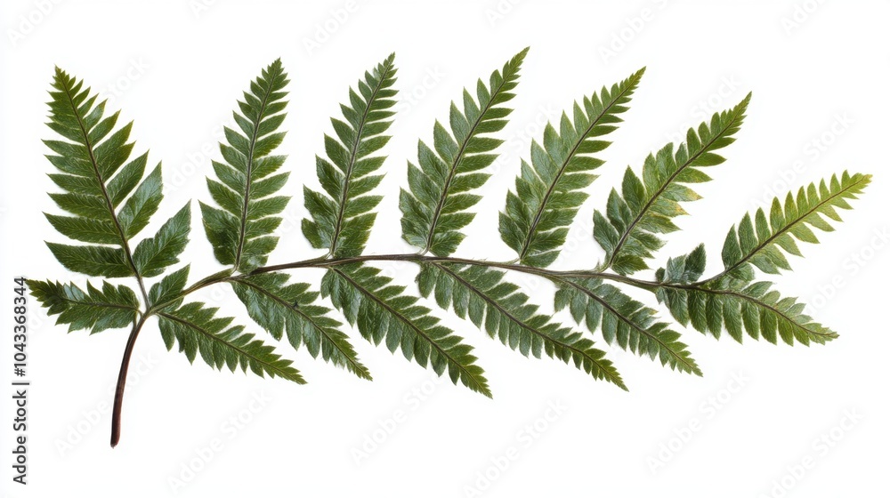 Naklejka premium Elegant Tropical Fern on White Background