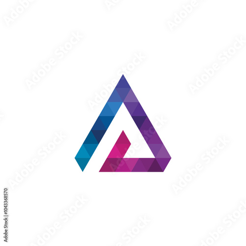 Abstract Triangle Letter A Logo design vector template