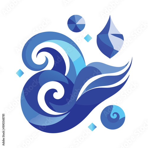 Blue Monday Wave Abstract Swirl